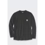 Carhartt Midweight Long-Sleeve Pocket T-Shirt vīriešiem, melns, L izmērs