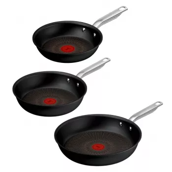 Tefal Experience alumīnija pannu komplekts, 3 daļu, melns, 20/24/28 cm