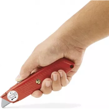 STANLEY BLACK&DECKER 99E Izvelkamais drošības nazis ar skrūvju fiksāciju, cinka sakausējuma rokturis, 5 asmeņu pozīcijas, iekšējā uzglabāšana 3 asmeņiem, metāliski pelēks