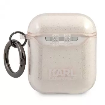 Karl Lagerfeld KLA2UKHGD AirPods 1/2 vāciņš zelta spīdumā ar Karla galvu