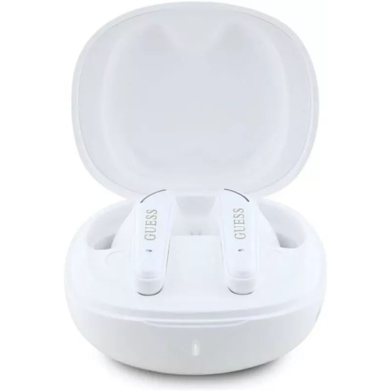 GUESS Flat Classic Logo Electroplated True Wireless austiņas, balta