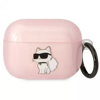 Karl Lagerfeld KLAPHNCHTCP AirPods Pro maciņš rozā Ikonik Choupette