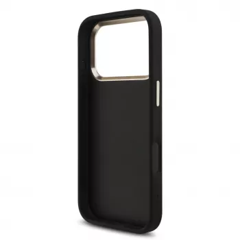 GUESS 4G Big Logo Classic cietais maciņš iPhone 17 Pro / 18 Pro - melns un zelts