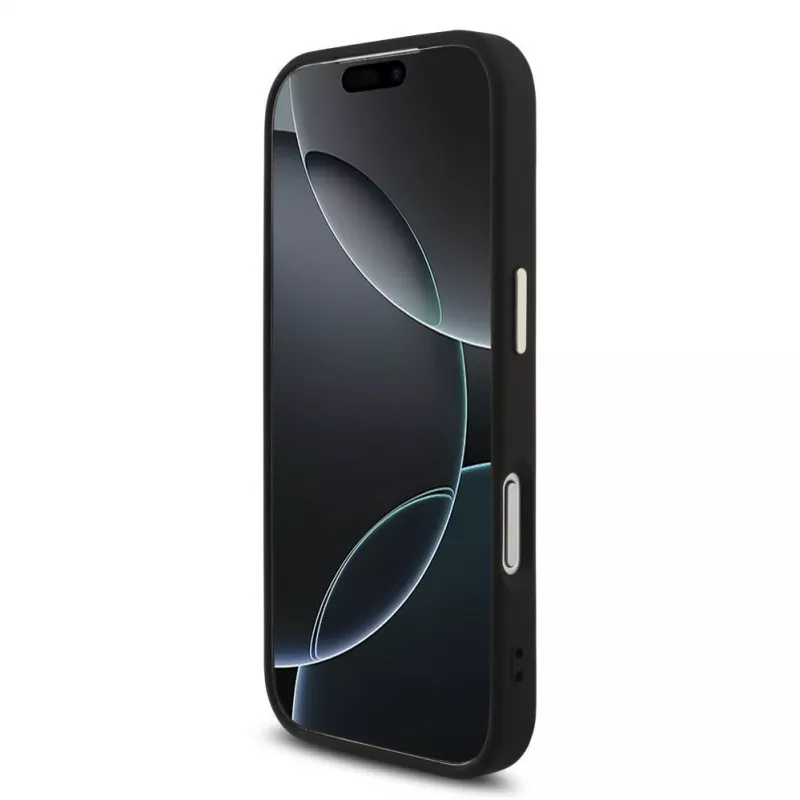 GUESS 4G Big Logo Classic cietais maciņš iPhone 17 Pro / 18 Pro - melns un zelts