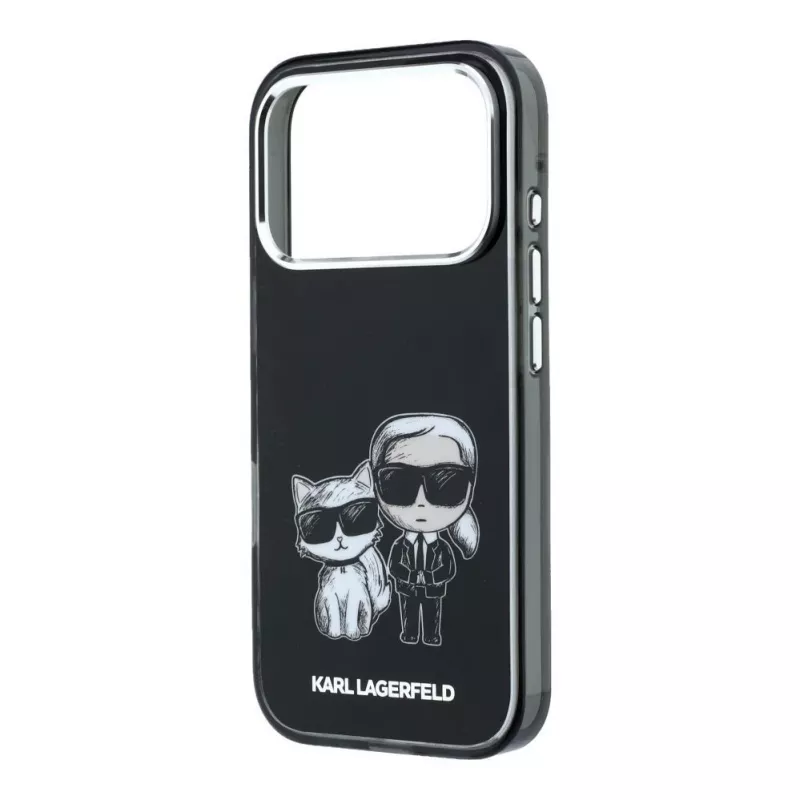 Karl Lagerfeld IML Karl & Choupette Bodies Sketch Print MagSafe maciņš iPhone 18 Pro / 17 Pro - Melns