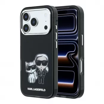 Karl Lagerfeld IML Karl & Choupette Bodies Sketch Print MagSafe maciņš iPhone 18 Pro / 17 Pro - Melns