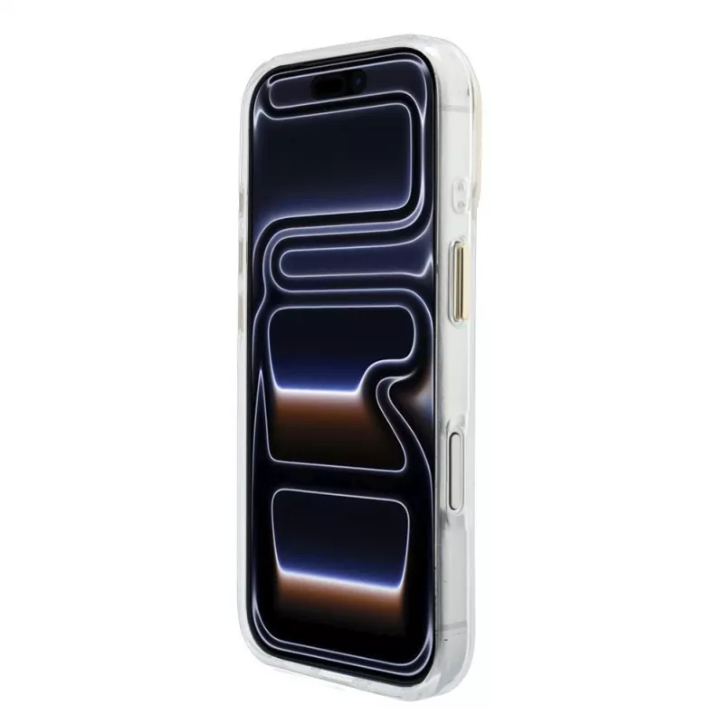 GUESS IML 4G Script Metal maciņš iPhone 15 Pro, balts