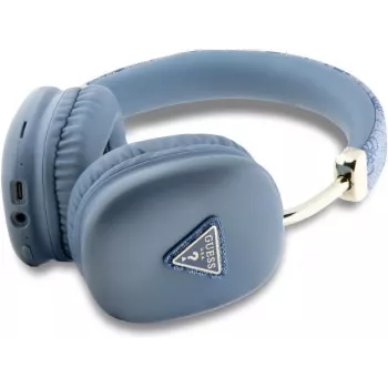GUESS 4G Triangle Logo bezvadu austiņas pār auss Bluetooth 5.3 zilā krāsā