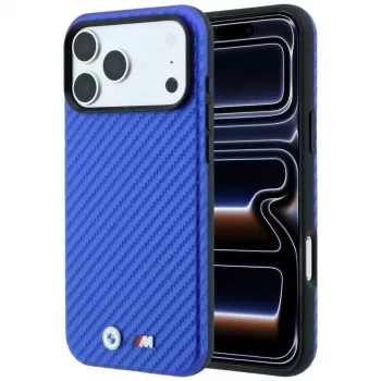 BMW M Carbon Metal Logo MagSafe maciņš iPhone 18 Pro Max / 17 Pro Max - zils