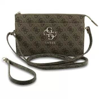 Guess Phone Pouch 4G Big Logo - Brūna Crossbody soma ar karšu nodalījumiem