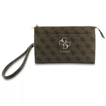 Guess Phone Pouch 4G Big Logo - Brūna Crossbody soma ar karšu nodalījumiem