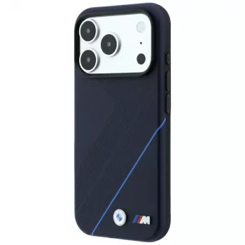 BMW M Tire Track Blue Line MagSafe maciņš iPhone 18 Pro Max / 17 Pro Max - tumši zils