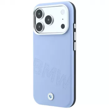 BMW Signature Slīpi Reljefi Burti MagSafe Maciņš iPhone 18 Pro / 17 Pro - Zils