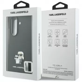 Karl Lagerfeld Saffiano Karl & Choupette Pin Maciņš Samsung Galaxy Z Fold 8 Ultra - Melns