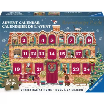 RAVENSBURGER Puzzle Adventes kalendārs Ziemassvētki mājās - 24 mini puzles, 576 gabali, Softclick Technology