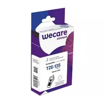 ARMOR WECARE saderīga Brother TZe-135 balta uz caurspīdīgas lentes 12mm x 8m