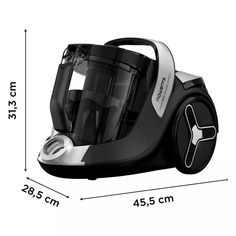 Rowenta Green Force Cyclonic Effitech+ RO7C66 bezvadu kāta putekļsūcējs ar Flex tehnoloģiju un Aqua galvu