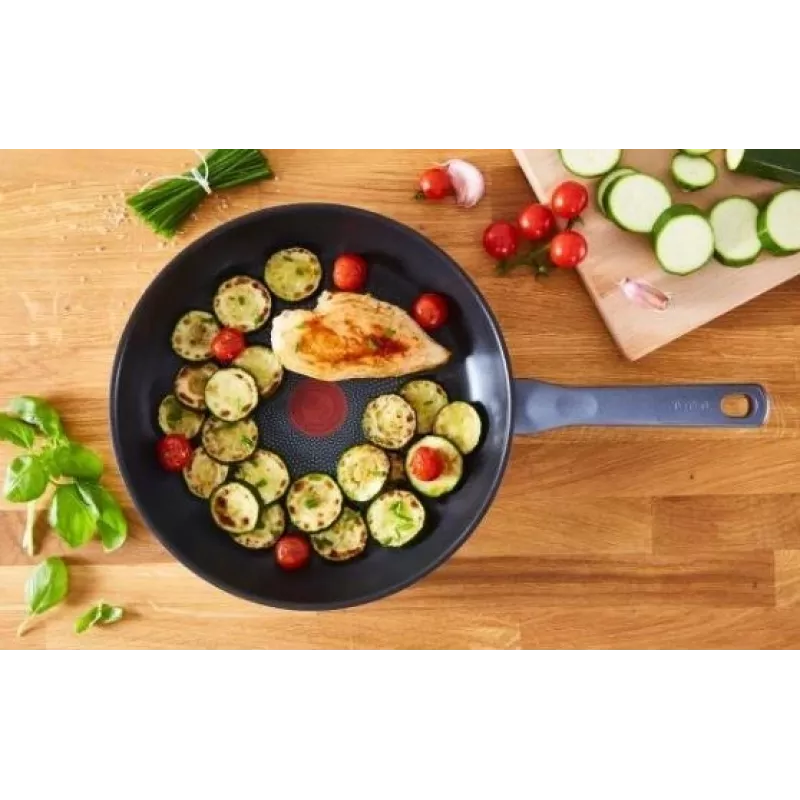 Tefal Daily Cook G7132S55 Nerūsējošā tērauda cepšanas pannu komplekts 24/28 cm, titāna nepiedegošais pārklājums, indukcija, Thermo-Signal