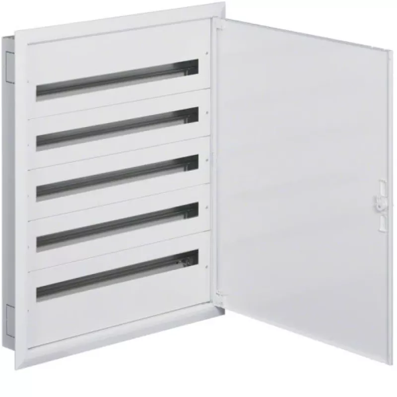 Hager FW536FT Iegremontējama sadales kārba ar PE/N spailem, 5 rindas, 180 moduļi, IP40, balta
