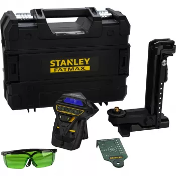 Stanley FatMax X3G 360° Green Beam 3-Plane lāzera līmenis ar TSTAK maciņu, 35m darbības rādiuss, 10.8V Li-Ion