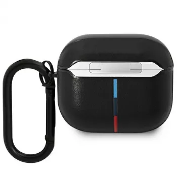 BMW BMA322PVTK AirPods 3. paaudzes vāciņš melna āda ar izliektu līniju