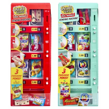 MGA's Miniverse tirdzniecības automāta rotaļu komplekts - Make It Mini Food Diner Series 1, 4 pārsteiguma kapsulas, interaktīva monētu atvere un dozators, kolekcionējami mini ēdienu veidojumi, vecumam no 8 gadiem