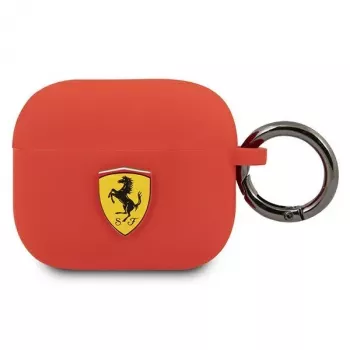 Ferrari FEA3SILRE Silikona maciņš Apple AirPods 3. paaudzei, sarkans