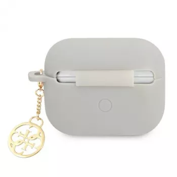 Guess GUAPLSC4EG AirPods Pro vāciņš pelēks silikona ar piekariņu 4G kolekcija