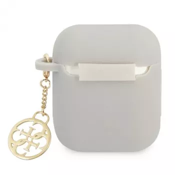 Guess GUA2LSC4EG AirPods 1/2 vāciņš pelēks silikona šarms 4G kolekcija