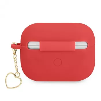 GUESS AirPods Pro vāciņš sarkans silikona Charm Heart kolekcija