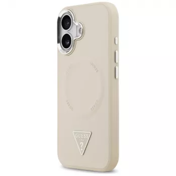 GUESS Triangle Logo MagSafe maciņš iPhone 17 – bēšs