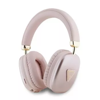GUESS Metallic Triangle Logo Bluetooth austiņas V5.3 rozā