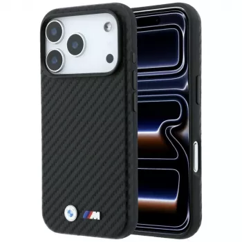 BMW M Carbon Metal Logo MagSafe maciņš iPhone 18 Pro Max / 17 Pro Max - Melns