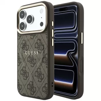 GUESS Embossed 4G Classic MagSafe maciņš iPhone 17 Pro / 18 Pro - Brūns