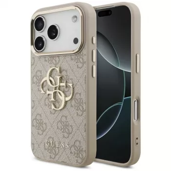 GUESS 4G Big Classic Logo maciņš Apple iPhone 17 Pro / 18 Pro - rozā zelts