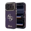GUESS 4G Script Metal aizmugurējais vāciņš Apple iPhone 18 Pro / 17 Pro - Burgundy