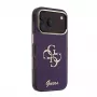 GUESS 4G Script Metal aizmugurējais vāciņš Apple iPhone 18 Pro / 17 Pro - Burgundy