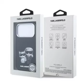 Karl Lagerfeld Karl & Choupette Bodies Sketch Print MagSafe maciņš iPhone 18 Pro Max / 17 Pro Max - Melns