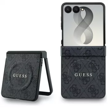 GUESS 4G Classic MagSafe maciņš Samsung Galaxy Z Flip8 - Melns