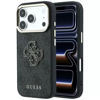 GUESS 4G & Big Resin Logo maciņš iPhone 17 Pro Max / 18 Pro Max - Melns