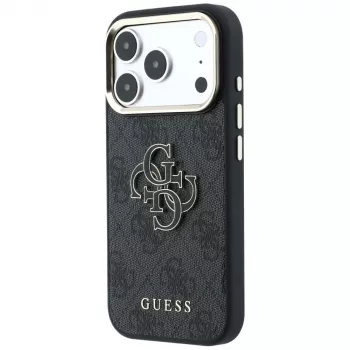 GUESS 4G & Big Resin Logo maciņš iPhone 17 Pro Max / 18 Pro Max - Melns