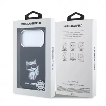 Karl Lagerfeld IML Choupette Body Sketch Print MagSafe vāciņš iPhone 18 Pro Max / 17 Pro Max - Melns