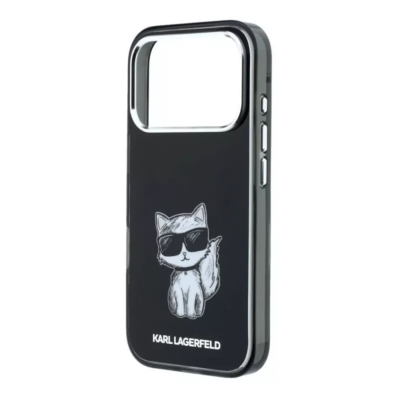 Karl Lagerfeld IML Choupette Body Sketch Print MagSafe vāciņš iPhone 18 Pro Max / 17 Pro Max - Melns