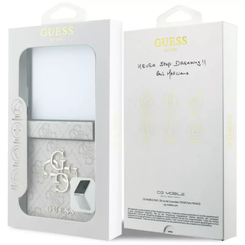 GUESS 4G Big Logo cietais vāciņš Samsung Galaxy Z Flip5 - rozā