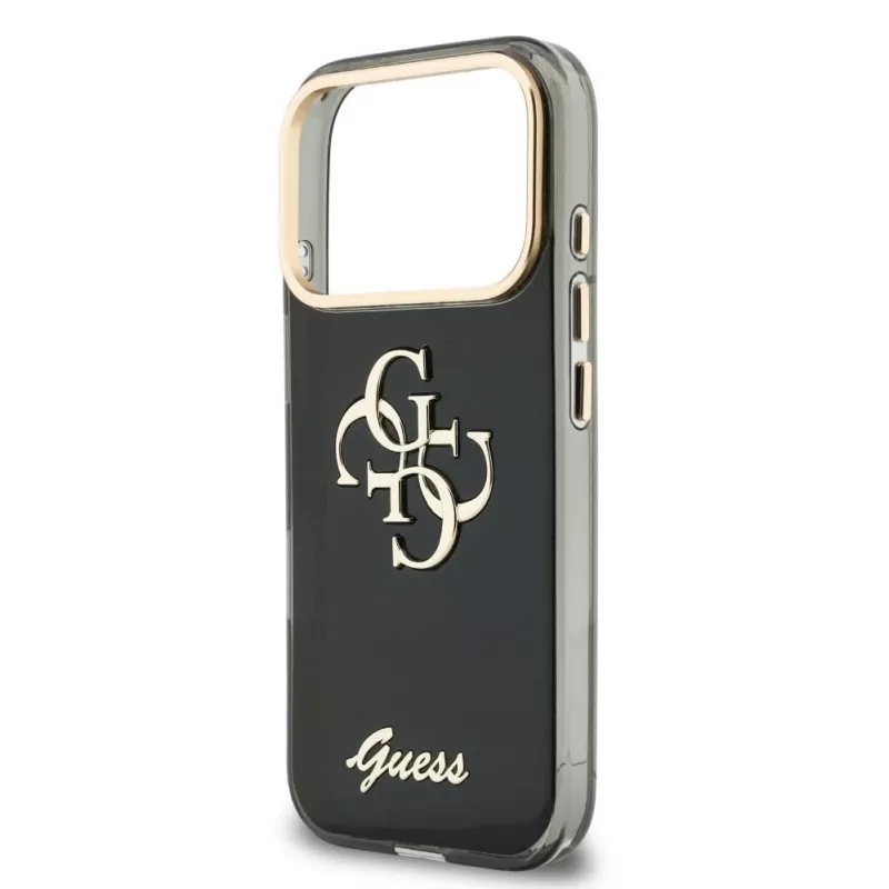 GUESS IML 4G Script Metal maciņš iPhone 18 Pro / 17 Pro - Melns
