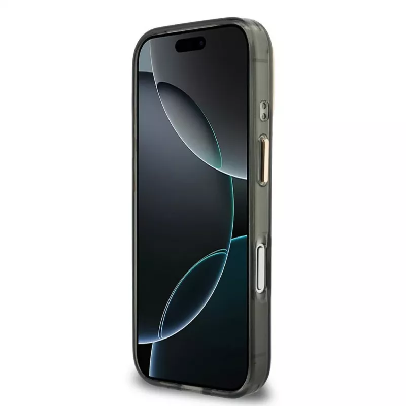 GUESS IML 4G Script Metal maciņš iPhone 18 Pro / 17 Pro - Melns