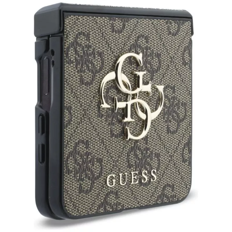 GUESS Big 4G Logo cietais maciņš Samsung Galaxy Z Flip4 - brūns