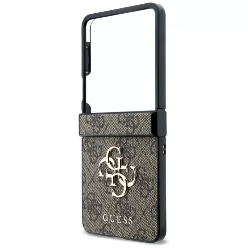 GUESS Big 4G Logo cietais maciņš Samsung Galaxy Z Flip4 - brūns