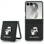 Karl Lagerfeld Karl & Choupette Saffiano Pins maciņš Samsung Galaxy Z Flip5 - Melns