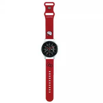 Hello Kitty universāla silikona pulksteņa siksniņa 22mm sarkana ar Kitijas galviņu